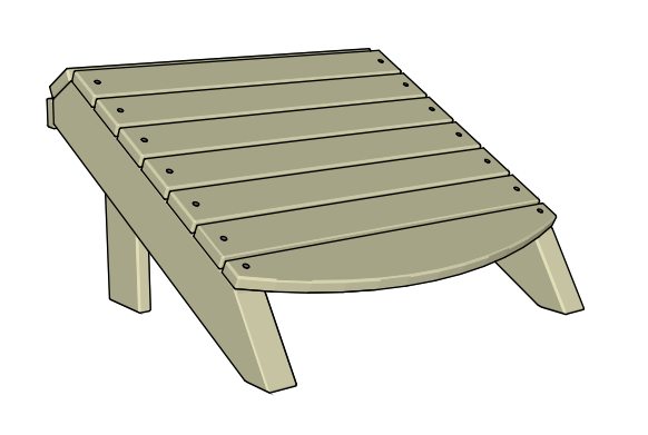 Adirondack stol med krakk