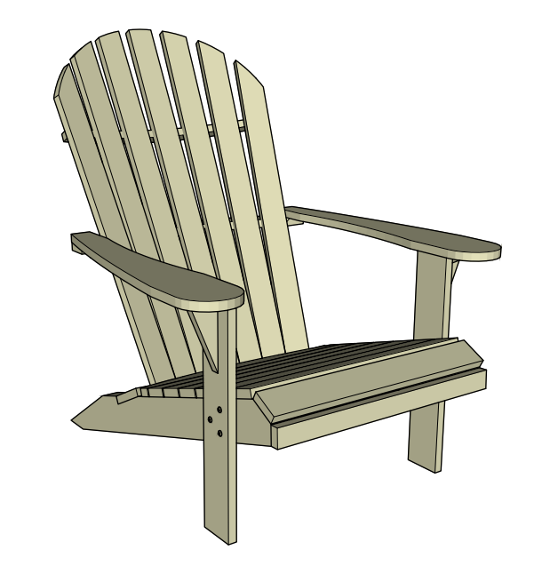 Adirondack stol med krakk